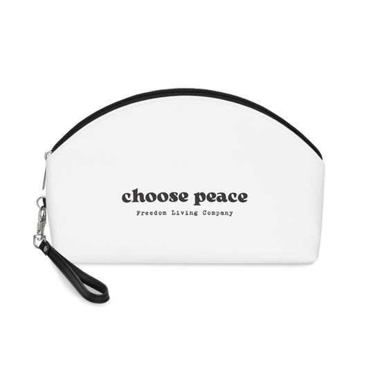 "choose peace" makeup bag