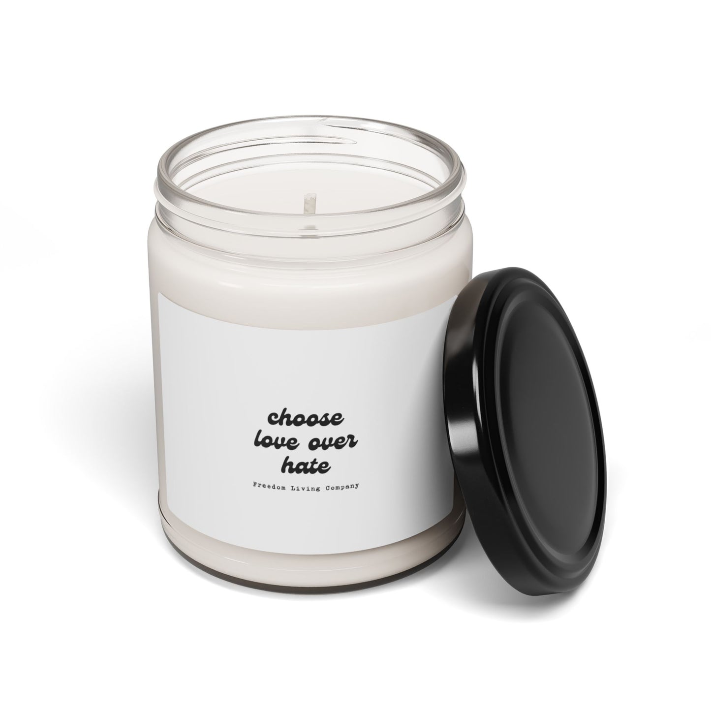 "choose love over hate" scented soy candle, 9oz