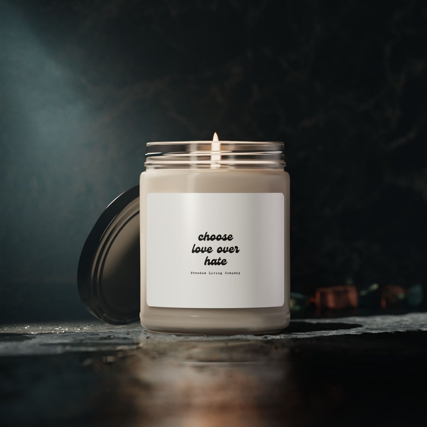 "choose love over hate" scented soy candle, 9oz